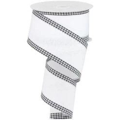 2.5" Royal Burlap Gingham Edge Ribbon: White (10 Yards) 14 2.5" Royal Burlap Gingham Edge Ribbon: White (10 Yards) -Northlight Shop 100627374134128 1