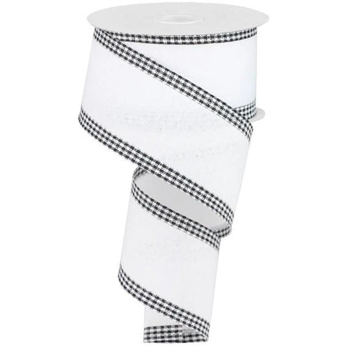 2.5" Royal Burlap Gingham Edge Ribbon: White (10 Yards) 9 2.5" Royal Burlap Gingham Edge Ribbon: White (10 Yards) - Image 7
