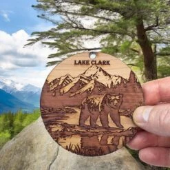 Cedar Ornament - Lake Creek - Raw Cedar 3x3in -Northlight Shop 106872318695312 1