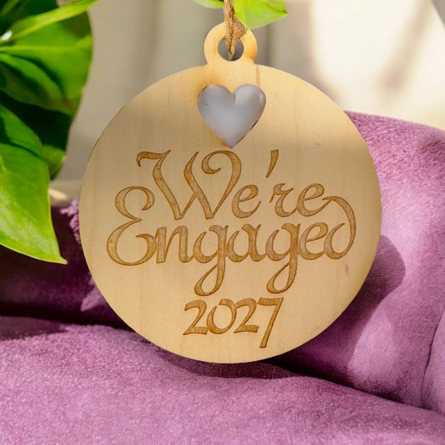 Ornament - We're Engaged 2027 - Raw Wood 3x3in 16 Ornament - We're Engaged 2027 - Raw Wood 3x3in - Image 14