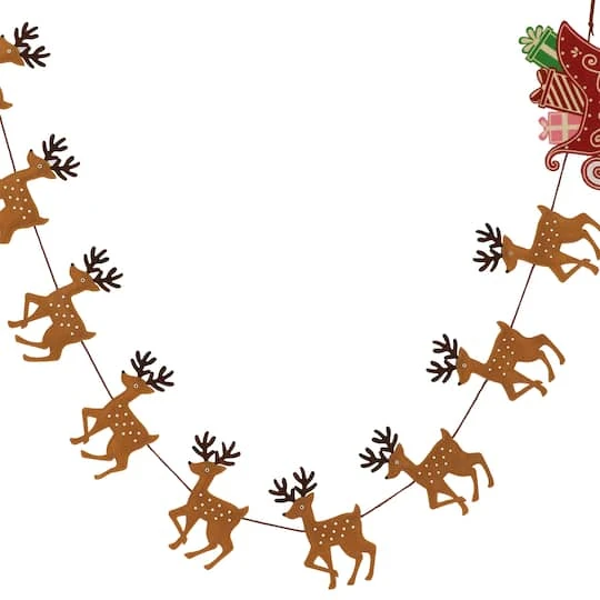 6ft. Sleigh & Deer Garland By Ashland® 5 6ft. Sleigh & Deer Garland By Ashland® - Image 3