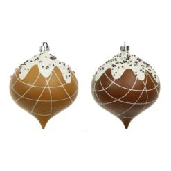 4 Pack 4.7" Gingerbread Sprinkle Shatterproof Onion Ornaments By Ashland® 10 4 Pack 4.7" Gingerbread Sprinkle Shatterproof Onion Ornaments By Ashland® -Northlight Shop 10789727 2