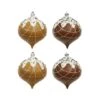 4 Pack 4.7" Gingerbread Sprinkle Shatterproof Onion Ornaments By Ashland® -Northlight Shop 10789727 4