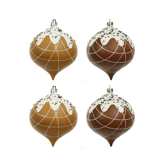 4 Pack 4.7" Gingerbread Sprinkle Shatterproof Onion Ornaments By Ashland® 3 4 Pack 4.7" Gingerbread Sprinkle Shatterproof Onion Ornaments By Ashland®