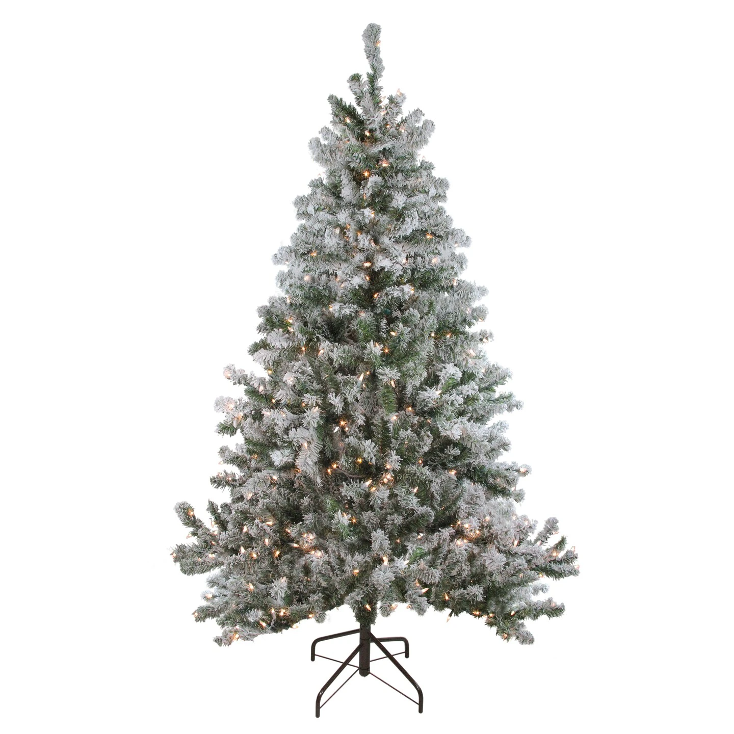 Northlight 7' Pre-Lit Flocked Balsam Pine Artificial Christmas Tree - Clear Lights Green 4 Northlight 7' Pre-Lit Flocked Balsam Pine Artificial Christmas Tree - Clear Lights Green - Image 2