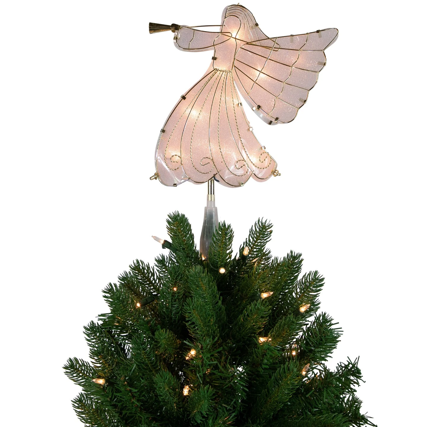 Northlight 10" Gold Angel Tree Topper, Warm White Lights 10 Northlight 10" Gold Angel Tree Topper, Warm White Lights - Image 8