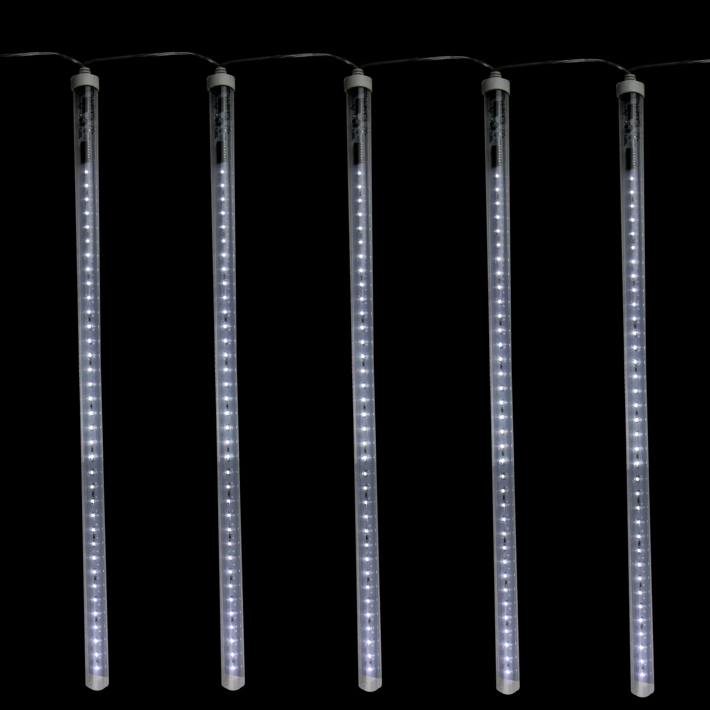 Northlight LED Dripping Icicle Christmas Light Tubes - White - 13.25' Clear Wire - 5ct 3 Northlight LED Dripping Icicle Christmas Light Tubes - White - 13.25' Clear Wire - 5ct
