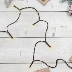 Northlight LED Wide Angle Christmas Lights - Warm White - 3' Brown Wire - 10ct Clear -Northlight Shop 1152950182989390496