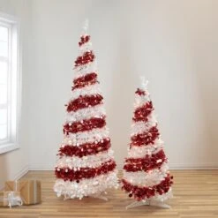 Northlight 6' Pre-Lit Candy Cane Pop-Up Artificial Christmas Tree, Clear Lights Red 12 Northlight 6' Pre-Lit Candy Cane Pop-Up Artificial Christmas Tree, Clear Lights Red -Northlight Shop 1152950183205397152