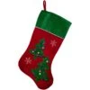 Northlight 20" Red Velveteen Sequined Christmas Tree Stocking With Green Cuff -Northlight Shop 1152950183228990112