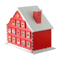 Northlight 10.25" Red And White Advent House With Chimney Storage Box 11 Northlight 10.25" Red And White Advent House With Chimney Storage Box -Northlight Shop 1152983260644096992