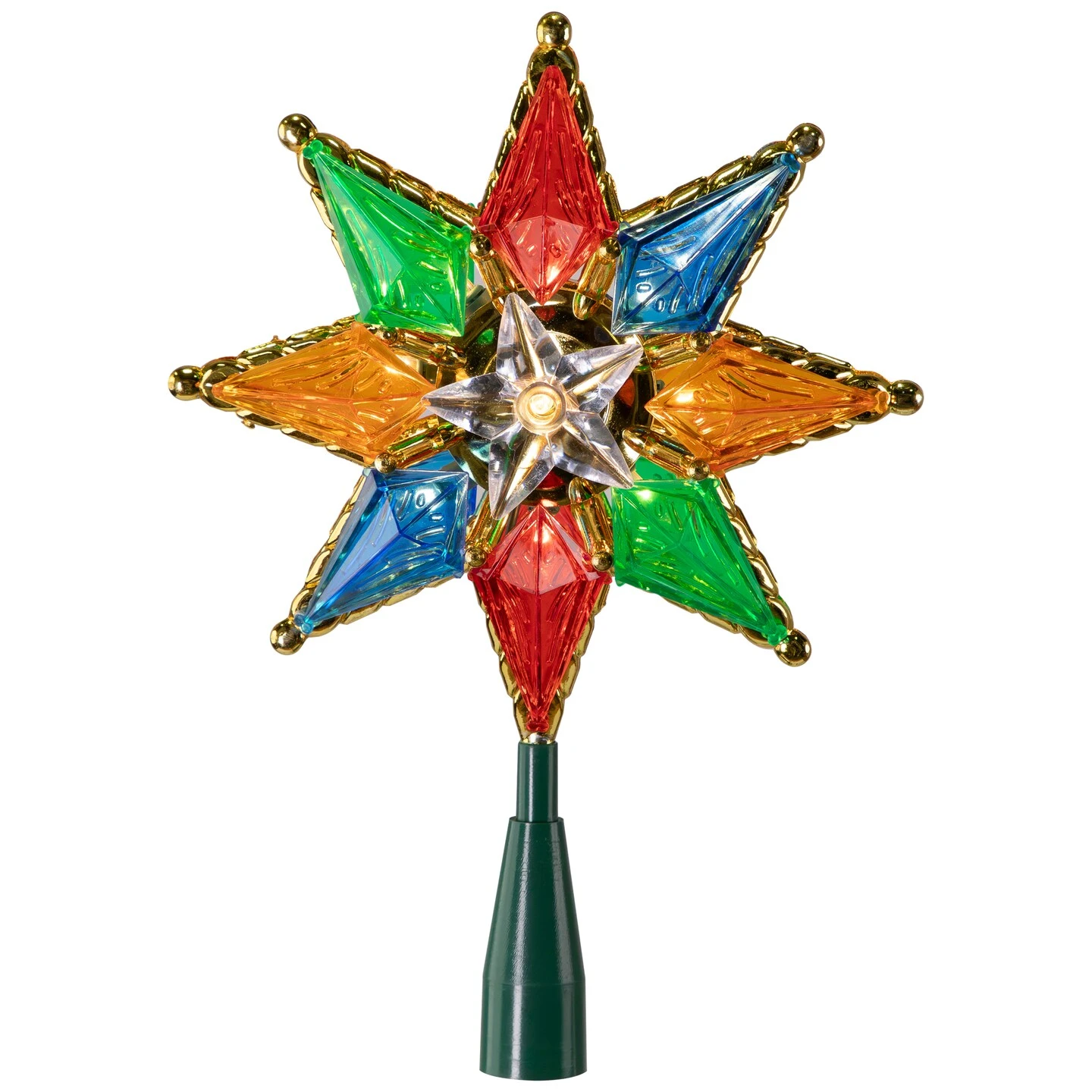 Northlight Lighted 8-Point Star Christmas Tree Topper - 11" - Multi-Color - Clear Lights 5 Northlight Lighted 8-Point Star Christmas Tree Topper - 11" - Multi-Color - Clear Lights - Image 3