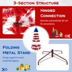 Costway 7.5 FT Patriotic Pre-Lit Artificial Christmas Tree With 1341 Branch Tips 480 Lights 25 Costway 7.5 FT Patriotic Pre-Lit Artificial Christmas Tree With 1341 Branch Tips 480 Lights -Northlight Shop 1153260454542341552