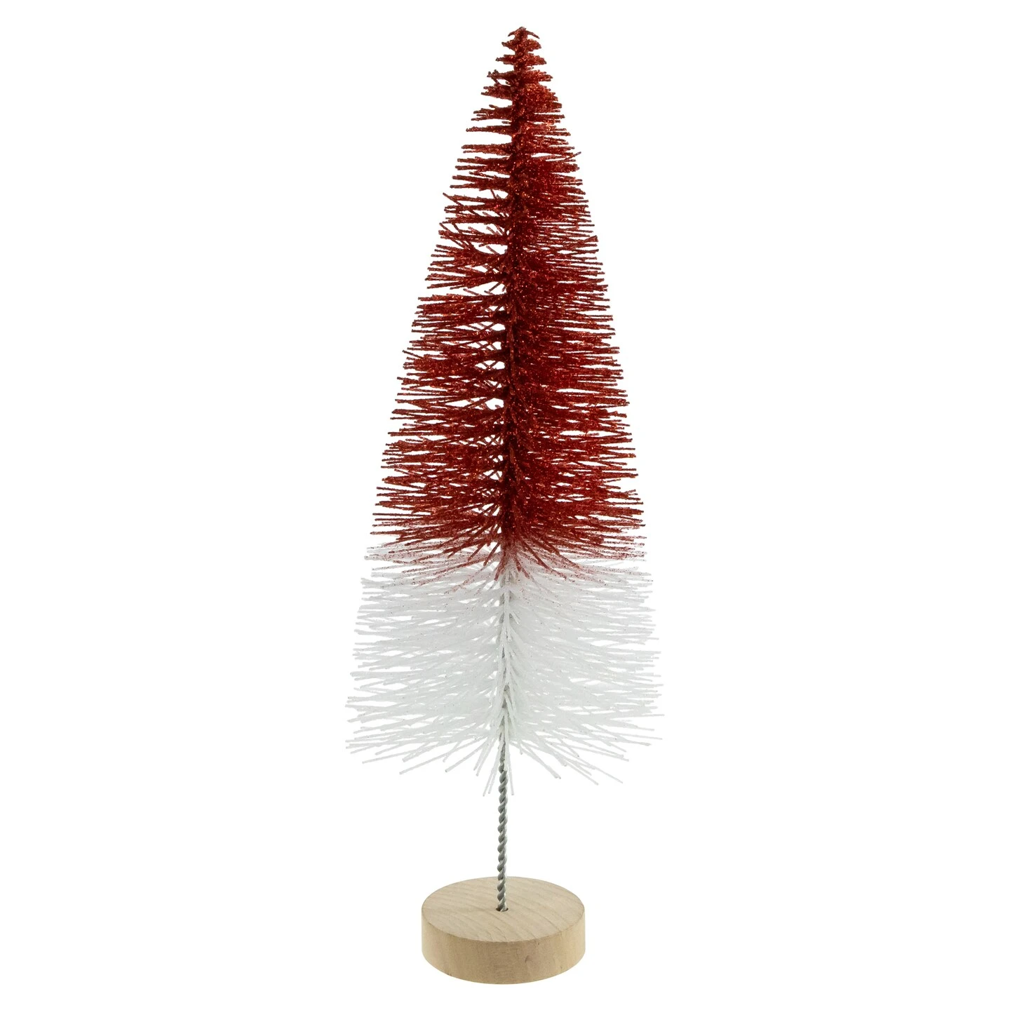 Northlight Glittered Bottlebrush Christmas Tree - 12" - Red And White 10 Northlight Glittered Bottlebrush Christmas Tree - 12" - Red And White - Image 8