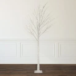 Northlight 6' LED Lighted White Christmas Twig Tree - Warm White Lights -Northlight Shop 1153301797350759072