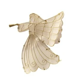 Brite Star 11" LED Lighted Gold Shimmer Angel Christmas Tree Topper - Warm Clear Lights