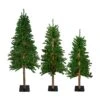 Northlight Pre-Lit Slim Alpine Artificial Christmas Trees - 6' - Multi Lights - Set Of 3 Green