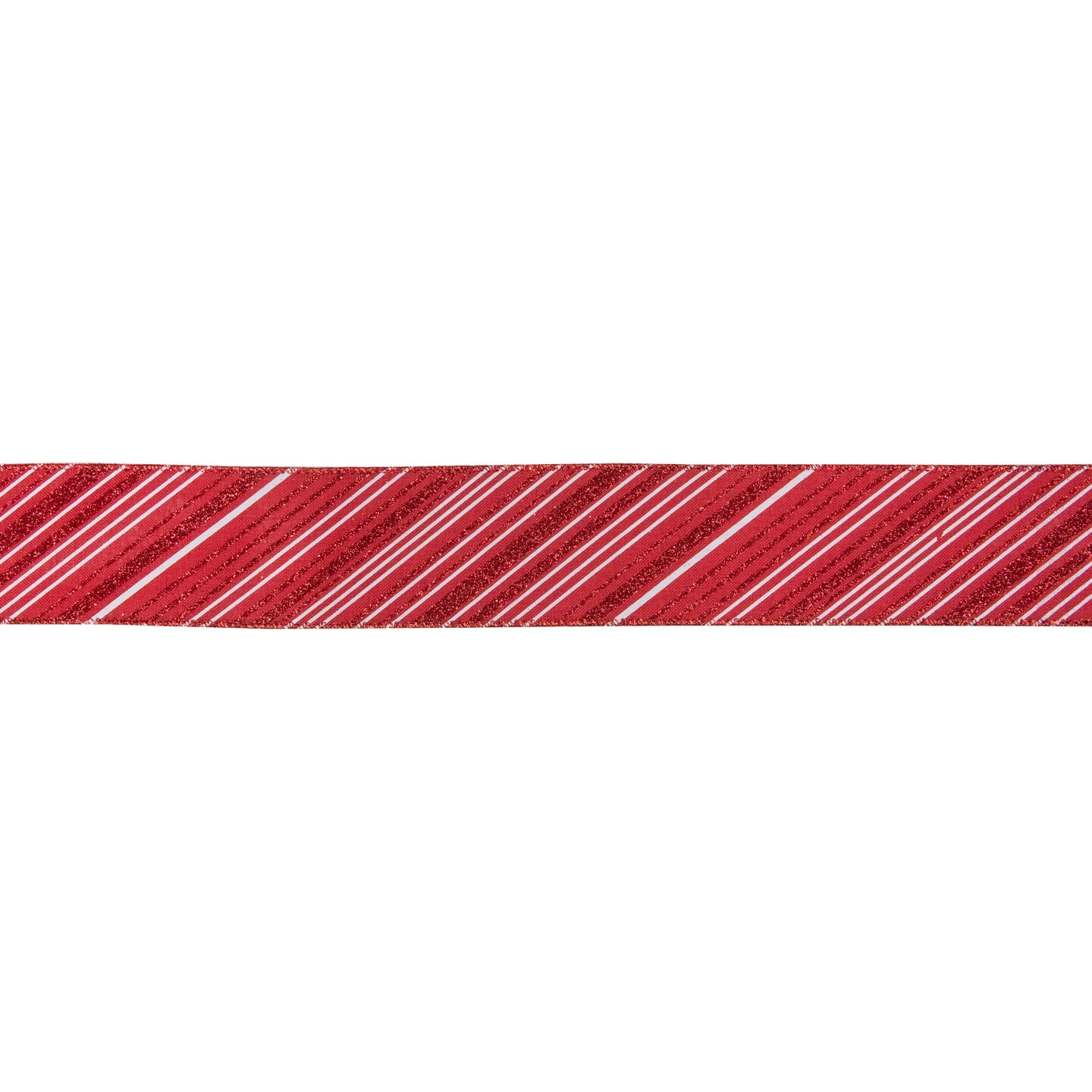 Northlight Red And White Striped Christmas Wired Craft Ribbon 2.5" X 10 Yards 4 Northlight Red And White Striped Christmas Wired Craft Ribbon 2.5" X 10 Yards - Image 2