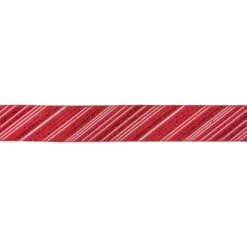 Northlight Red And White Striped Christmas Wired Craft Ribbon 2.5" X 10 Yards