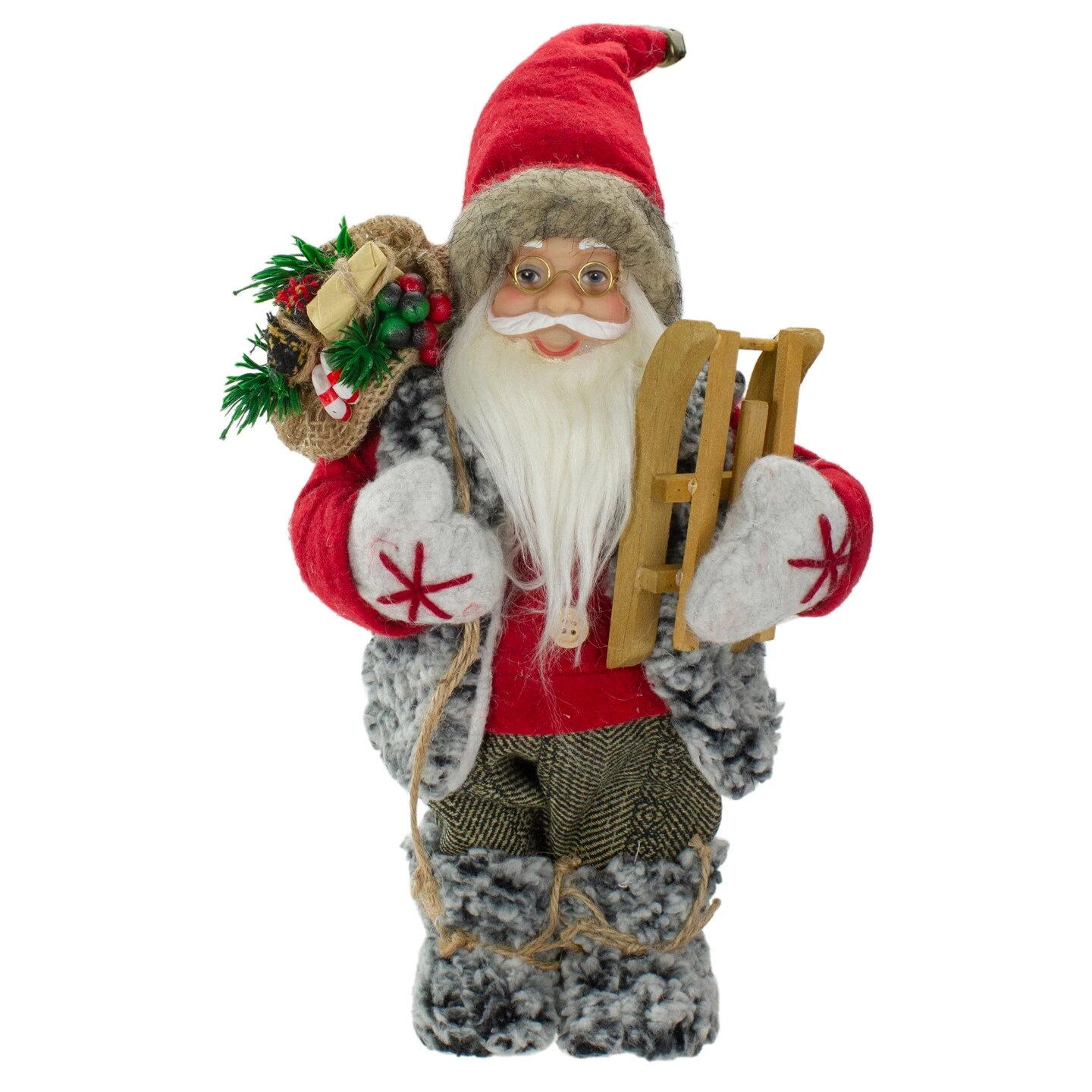 Northlight Santa Claus With Presents And Sled Standing Christmas Figure - 12" Red 9 Northlight Santa Claus With Presents And Sled Standing Christmas Figure - 12" Red - Image 7