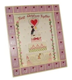 Kurt Adler 17" Pink And Beige First Christmas Together Wedding Advent Calendar