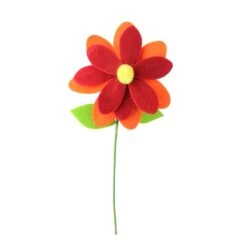 Raz 16” Red And Orange Rounded Flower Christmas Spray
