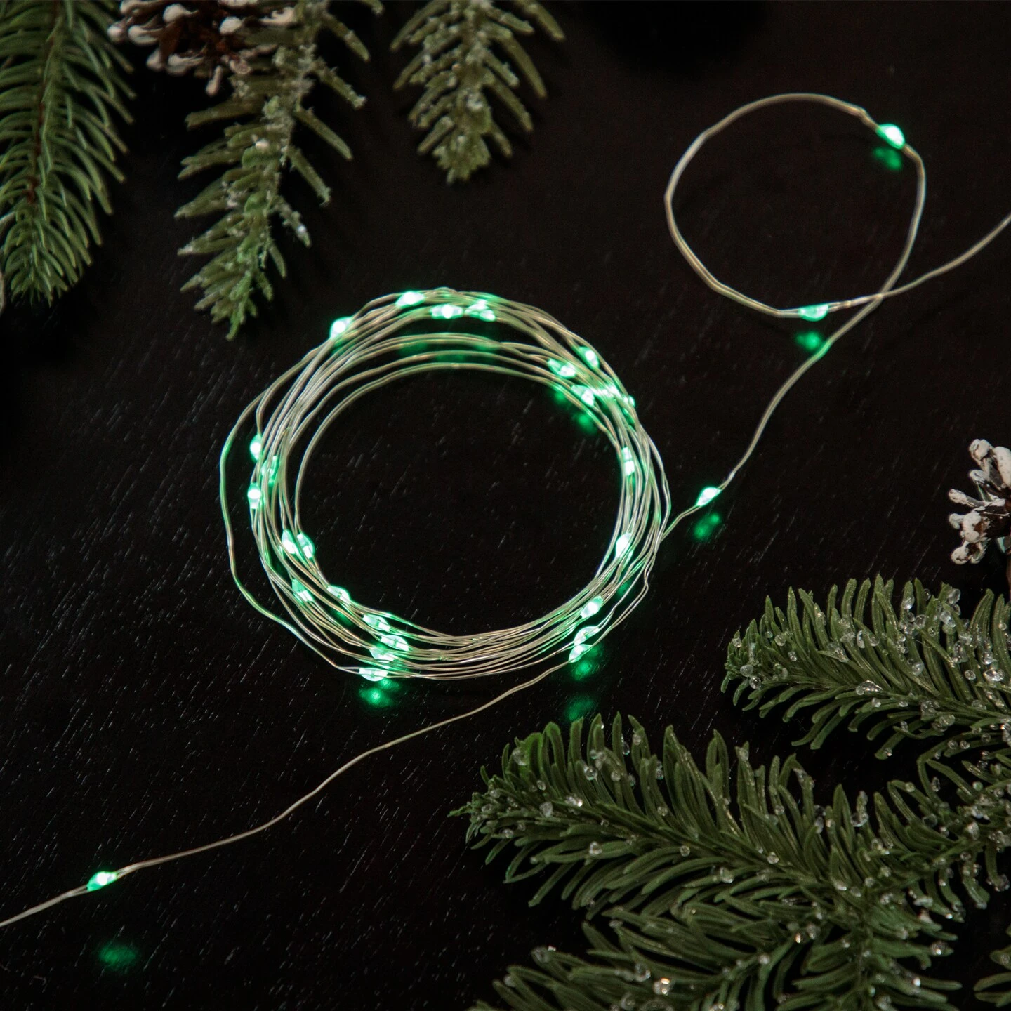 Northlight LED Micro Fairy Christmas Lights - Green - 6ft Copper Wire - 20ct 3 Northlight LED Micro Fairy Christmas Lights - Green - 6ft Copper Wire - 20ct