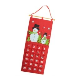 Gallerie II 27.5" Red And White Decorative Felt Snowman Advent Calendar Hanging Christmas Decoration