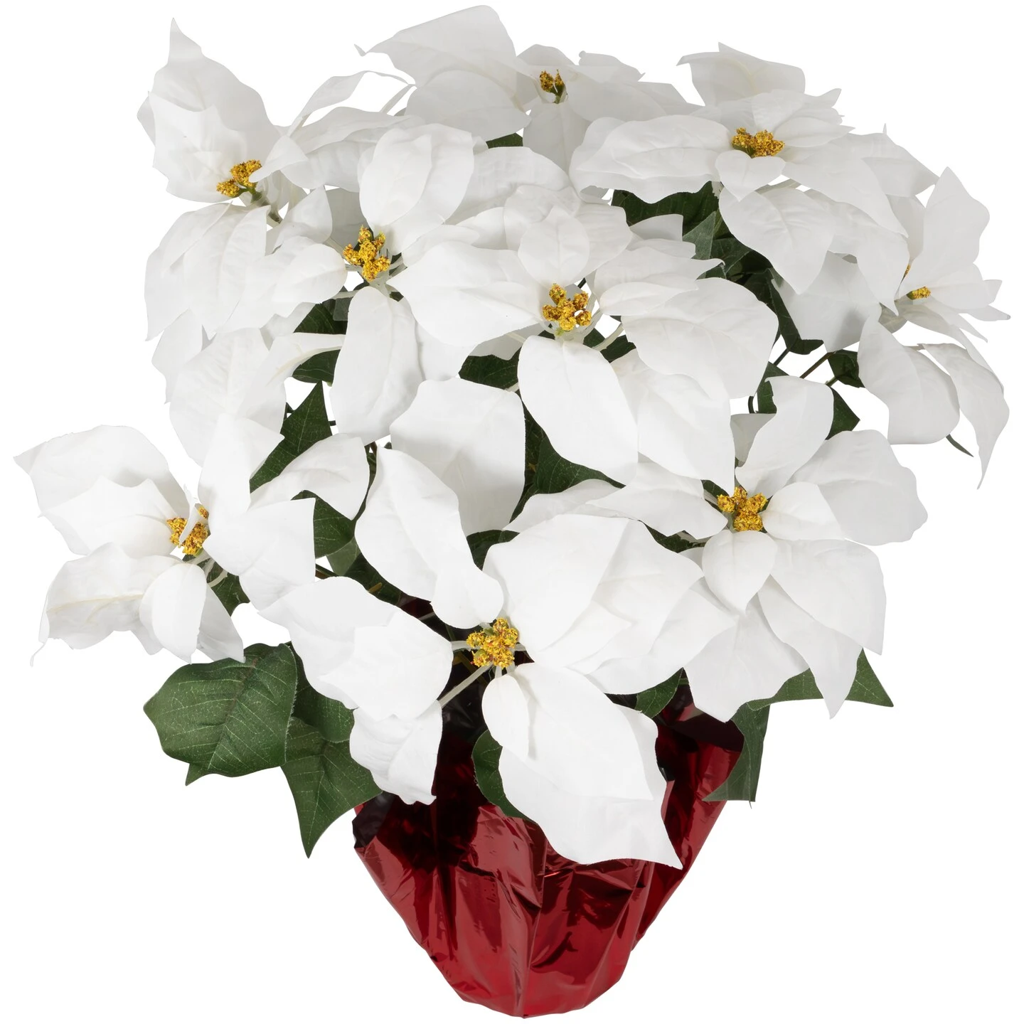 Northlight Artificial Christmas Poinsettia Flowers With Wrapped Base - 22" - White 7 Northlight Artificial Christmas Poinsettia Flowers With Wrapped Base - 22" - White - Image 5