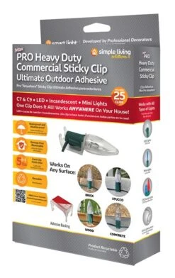 Simple Living Heavy Duty Commercial Grade Sticky Clips -1.75" - Clear - Set Of 25 11 Simple Living Heavy Duty Commercial Grade Sticky Clips -1.75" - Clear - Set Of 25 -Northlight Shop 11969119626080 2