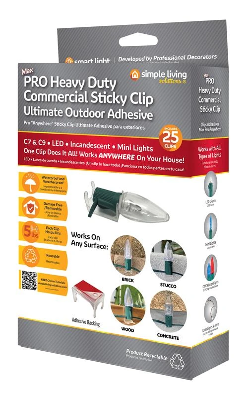 Simple Living Heavy Duty Commercial Grade Sticky Clips -1.75" - Clear - Set Of 25 3 Simple Living Heavy Duty Commercial Grade Sticky Clips -1.75" - Clear - Set Of 25
