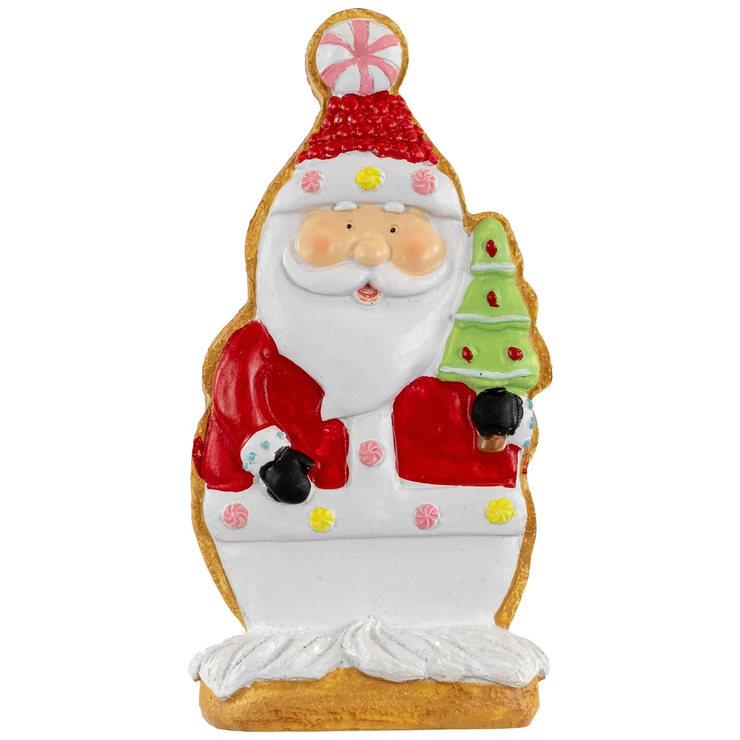 Northlight Gingerbread Santa With Tree Christmas Figurine - 7" Red 4 Northlight Gingerbread Santa With Tree Christmas Figurine - 7" Red - Image 2