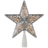 Northlight 8.5" Lighted Silver Glitter Star Cut Out Design Christmas Tree Topper - Clear Lights, White Wire 2 Northlight 8.5" Lighted Silver Glitter Star Cut Out Design Christmas Tree Topper - Clear Lights, White Wire -Northlight Shop 11969982284640