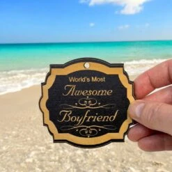 Ornament - World's Most Awesome Boyfriend Black 14 Ornament - World's Most Awesome Boyfriend Black -Northlight Shop 120493882871376