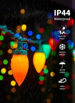 C9 Christmas Lights Outdoor Waterproof, 81 Feet 100 LED C9 String Lights With Timer & 8 Light Mode, Connectable Christmas Tree Lights For Indoor Outside Roofline Patio Decorations, Multicolor 21 C9 Christmas Lights Outdoor Waterproof, 81 Feet 100 LED C9 String Lights With Timer & 8 Light Mode, Connectable Christmas Tree Lights For Indoor Outside Roofline Patio Decorations, Multicolor -Northlight Shop 123429873767728