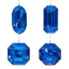4–5″ Blue Rectangle Jewel Glitter Ornaments - Set For 4 2 4–5″ Blue Rectangle Jewel Glitter Ornaments - Set For 4 -Northlight Shop 129655609633712