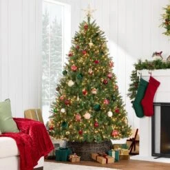 Pre Lit Douglas Fir Christmas Tree, Full Artificial Fir With 700 Warm White Lights, Sturdy Metal Stand For Indoor Decoration 21 Pre Lit Douglas Fir Christmas Tree, Full Artificial Fir With 700 Warm White Lights, Sturdy Metal Stand For Indoor Decoration -Northlight Shop 131639497468848 1