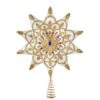 Kurt Adler White And Gold Jeweled Star Treetop - 16 Inch