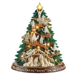 Collections Etc Hand-Painted Lighted Nativity Tree Tabletop Decoration 7 Collections Etc Hand-Painted Lighted Nativity Tree Tabletop Decoration -Northlight Shop 137153342054512