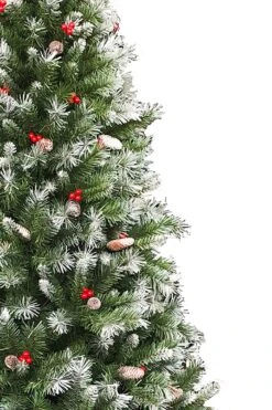 Perfect Holiday 6.5' Frosted Iceland Mixed Pine With Pine Cones And Red Berries 29 Perfect Holiday 6.5' Frosted Iceland Mixed Pine With Pine Cones And Red Berries -Northlight Shop 13967778876769 2