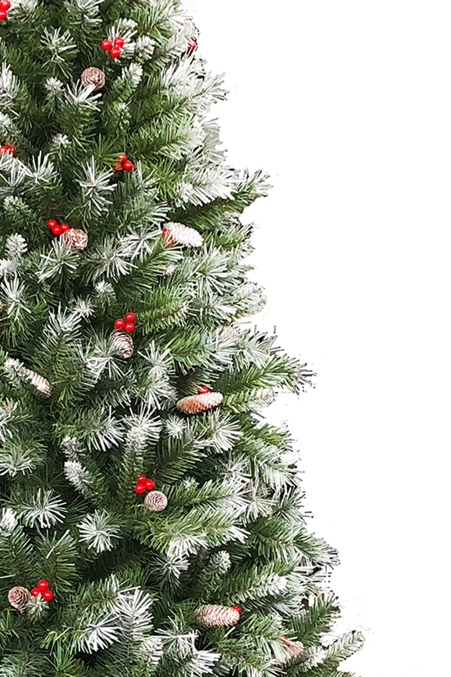 Perfect Holiday 6.5' Frosted Iceland Mixed Pine With Pine Cones And Red Berries 5 Perfect Holiday 6.5' Frosted Iceland Mixed Pine With Pine Cones And Red Berries - Image 3