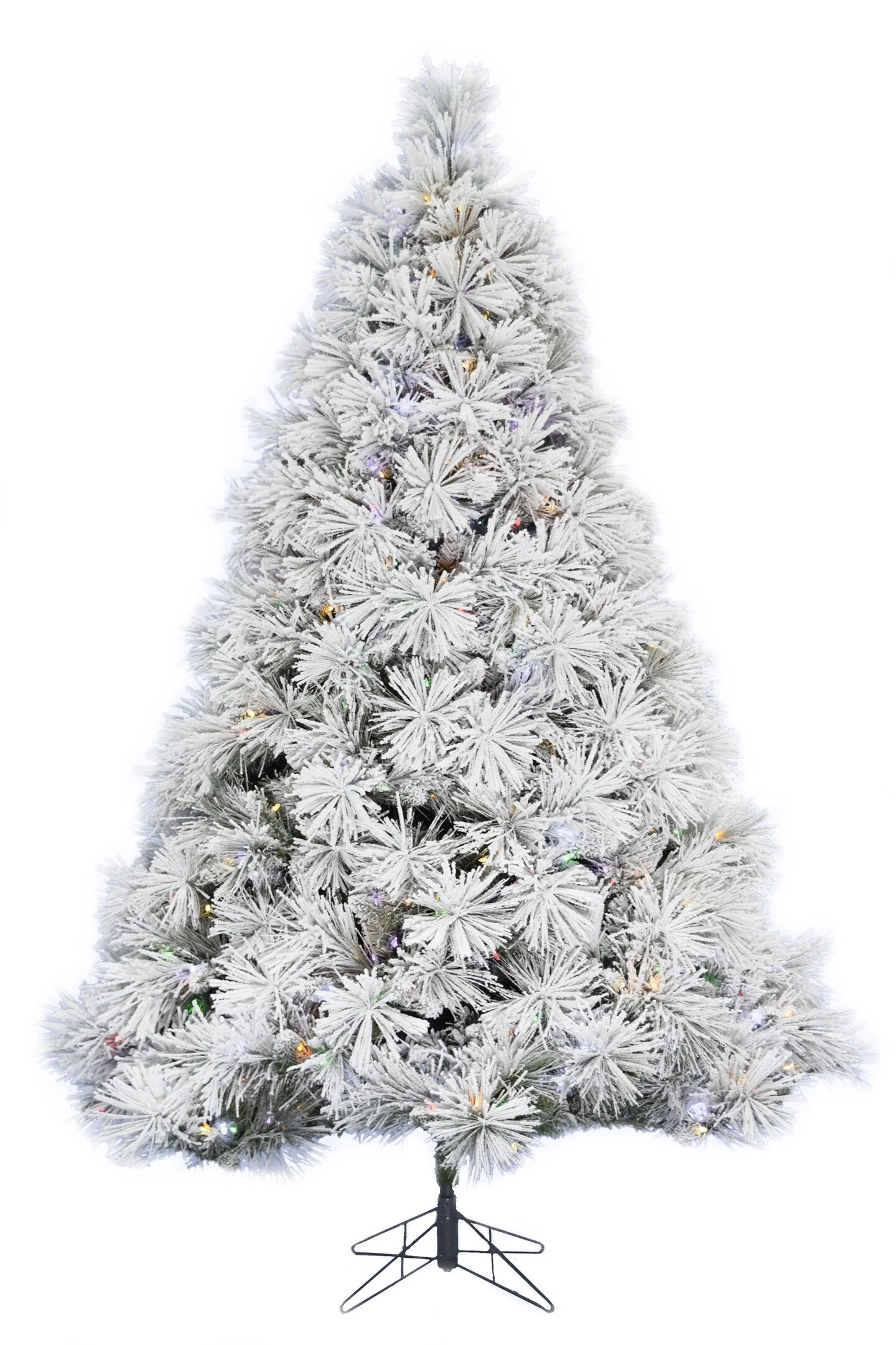 Perfect Holiday Pre-lit Atka Pine Flocked Christmas Tree With Metal Stand 9 Perfect Holiday Pre-lit Atka Pine Flocked Christmas Tree With Metal Stand - Image 7
