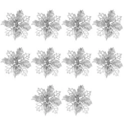 10 Glitter Poinsettia Christmas Hanging Flowers -Northlight Shop 141494424742624 2