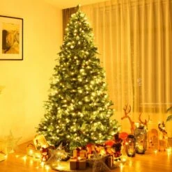 7/7.5/8 Feet Artificial Christmas Tree With LED Lights And Pine Cones 24 7/7.5/8 Feet Artificial Christmas Tree With LED Lights And Pine Cones -Northlight Shop 141495401615072 2