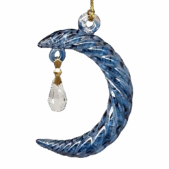 Small Crescent Moon Glass Ornament - Blue 26 Small Crescent Moon Glass Ornament - Blue -Northlight Shop 142640266773360 1