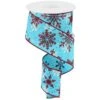 2.5" Multi Snowflake Ribbon: Turquoise (10 Yards) -Northlight Shop 142641401680752
