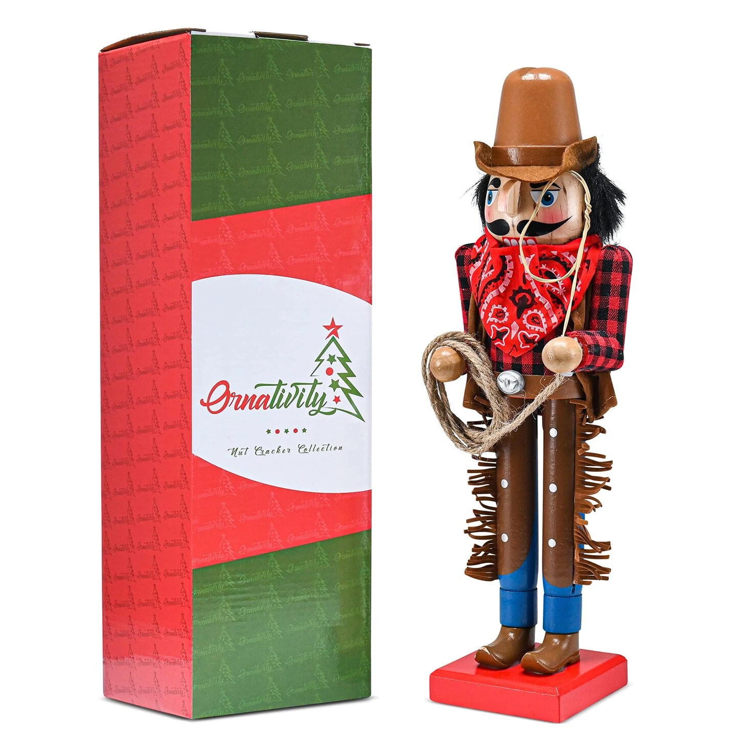 Ornativity Christmas Western Cowboy Nutcracker – Brown And Red Wooden Nutcracker Cow Boy With A Rope And Lasso Xmas Themed Holiday Nut Cracker Doll Figure Decorations 14 Ornativity Christmas Western Cowboy Nutcracker – Brown And Red Wooden Nutcracker Cow Boy With A Rope And Lasso Xmas Themed Holiday Nut Cracker Doll Figure Decorations - Image 12