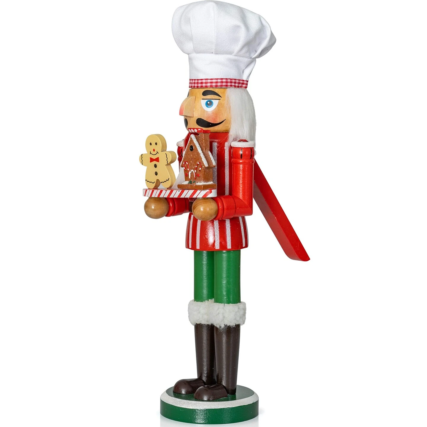 Ornativity Christmas Chef Nutcracker Figure – Wooden Chef Hat Nutcracker With Gingerbread Man And House Holiday Decoration 13 Ornativity Christmas Chef Nutcracker Figure – Wooden Chef Hat Nutcracker With Gingerbread Man And House Holiday Decoration - Image 11