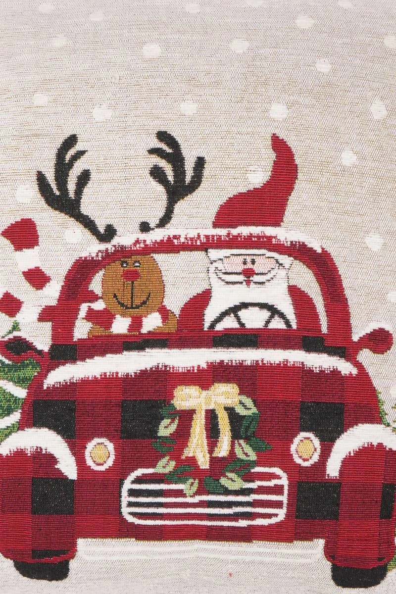 Merry Claus Caravan Jacquard Machine Woven Throw Pillow - 24" X 24" 14 Merry Claus Caravan Jacquard Machine Woven Throw Pillow - 24" X 24" - Image 12