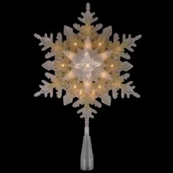 Northlight 13.75" Lighted Gold And Silver Snowflake Christmas Tree Topper, Clear Lights 16 Northlight 13.75" Lighted Gold And Silver Snowflake Christmas Tree Topper, Clear Lights -Northlight Shop 146228272776416